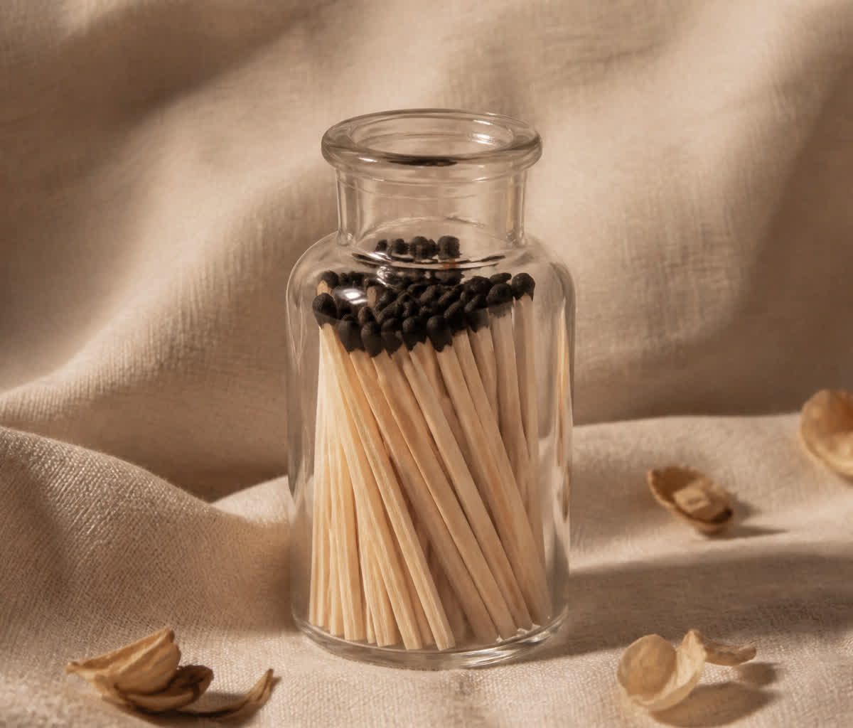Aesthetic Glass Match Jar