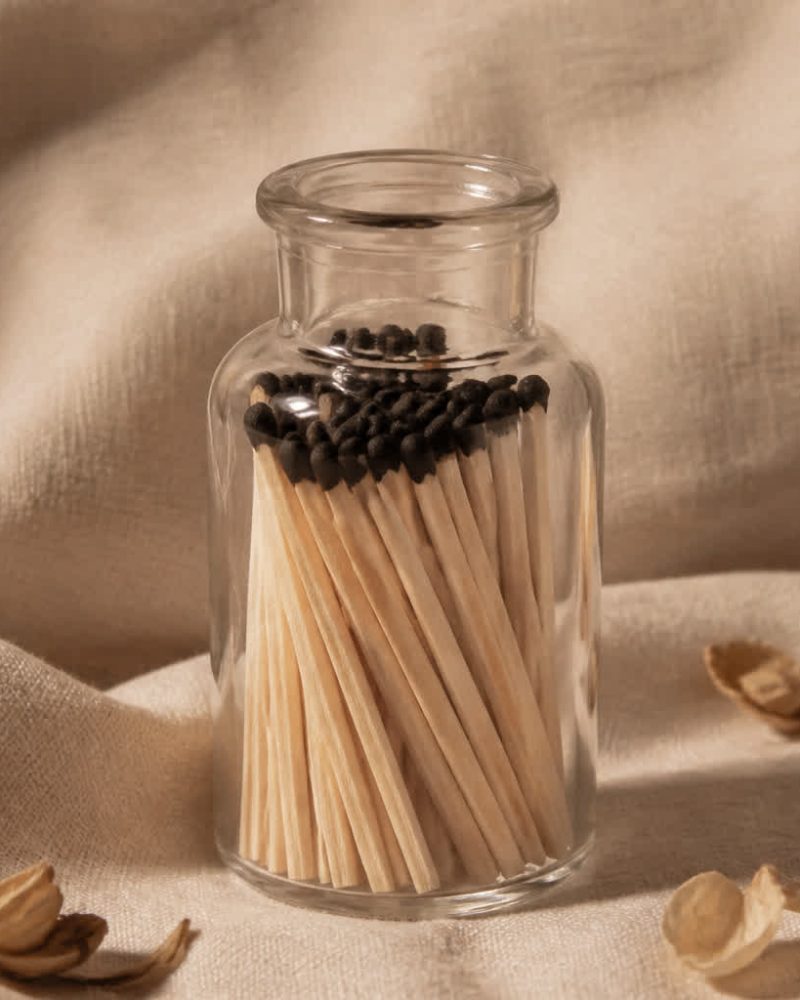Aesthetic Glass Match Jar